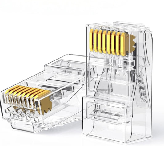 UGREEN Cat6 RJ45 Modular Plugs (50 Pcs)–Transparent with Gold Contacts - Guards On Duty Shop & Security Guards