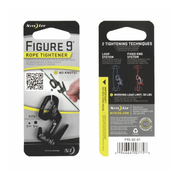 Nite Ize Figure 9 Rope Tightener - Small - Black