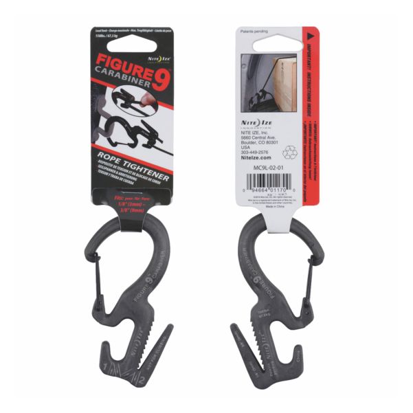 Nite Ize Figure 9 Carabiner Rope Tightener - Large - Black/Black Gates