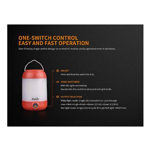 FENIX CAMPING LANTERN CL23 LED (RED) - Guards On Duty Shop