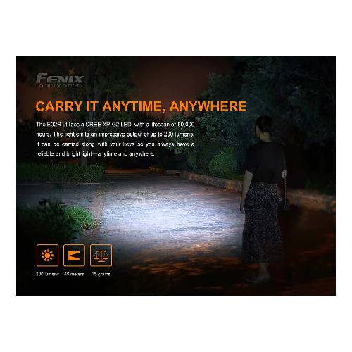 FENIX E02R LED FLASHLIGHT BLACK - Guards On Duty Shop