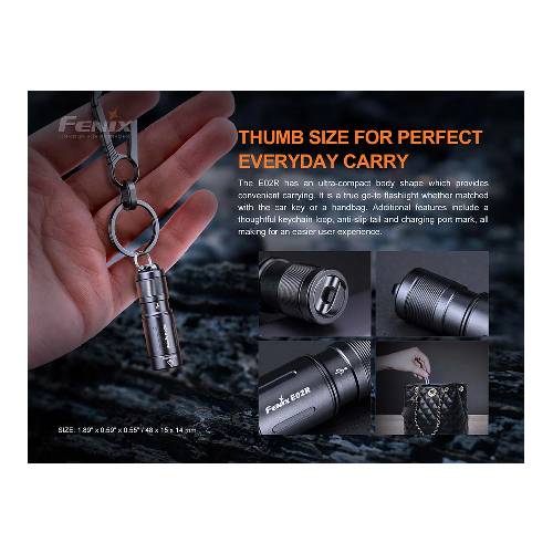 FENIX E02R LED FLASHLIGHT BLACK - Guards On Duty Shop