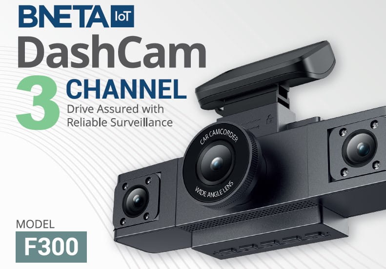 BNETA F300 2MP DashCam – 3 Channel Simultaneous recording