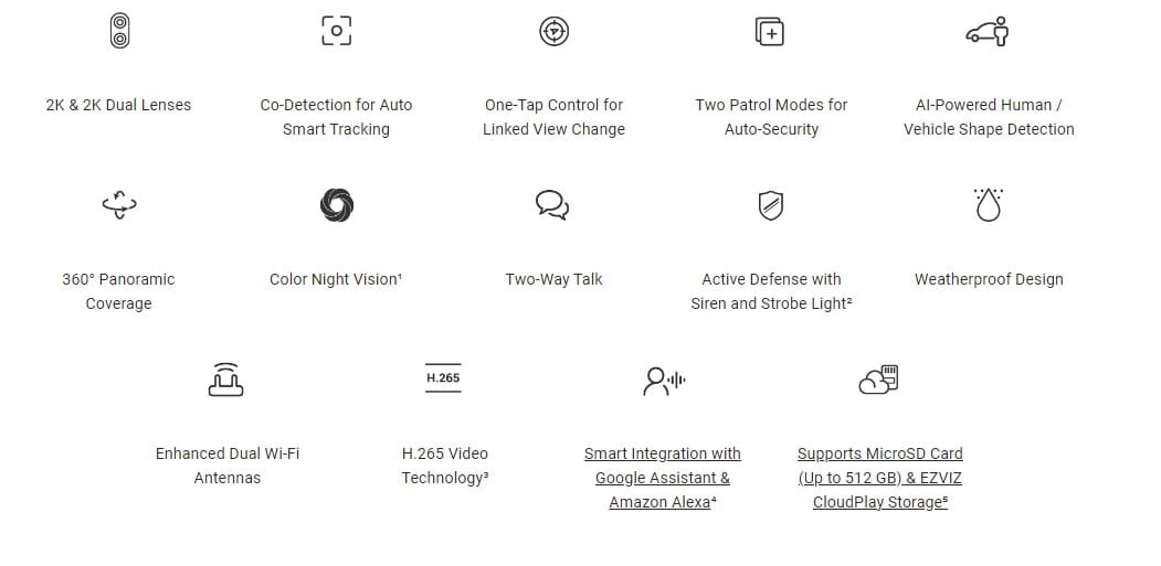 EZVIZ H9C Dual 2K+ Patrol Mode Pan/Tilt WiFi