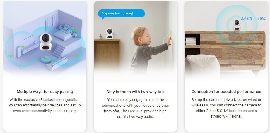 EZVIZ H7C Dual 2K + Patrol Mode Pan/Tilt WiFi Indoor Camera