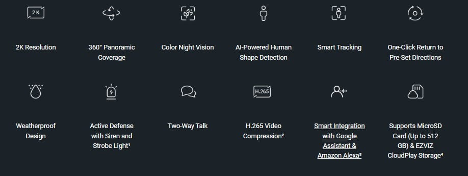 EZVIZ H8C Pro 2K (3MP) Pan & Tilt Wi-Fi Camera