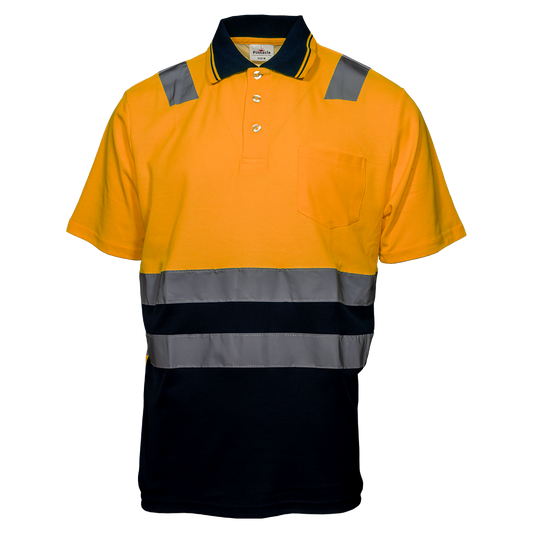 Pinnacle 2-Tone HiViz Golfer Orange/Navy Long Sleeve 180g (S – 2XL)