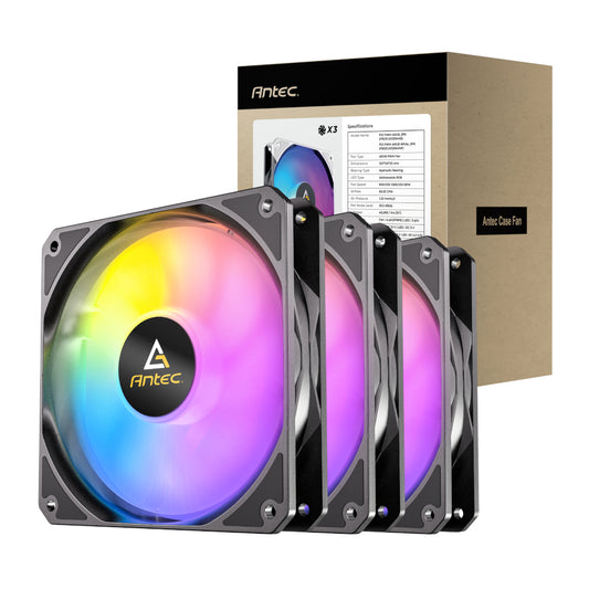 Antec P12 ARGB 120 PWM Case Fan 3 Pack - Black - Guards On Duty Shop & Security Guards
