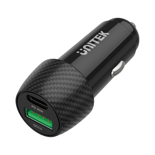 Unitek P1400a Powertrain Duo 38w Two Ports Car Charger with 20w Power Delivery Plus Qc3.0 18w — Unitek | Guards on Duty Shop