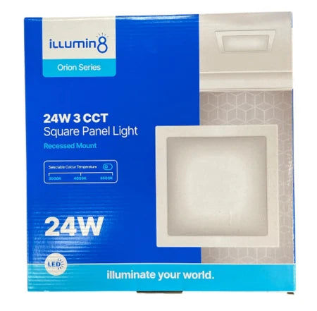24W Sq Recessed Pannel 3 Cct