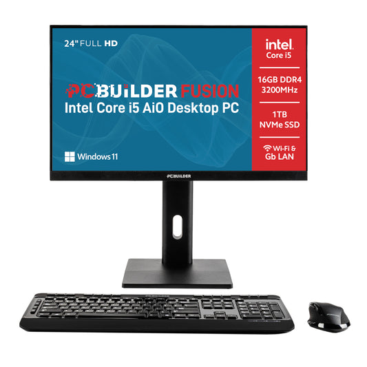PCBuilder FUSION 24″ Intel Core i5-14400 Windows 11 Pro AiO Desktop PC - Guards On Duty Shop & Security Guards
