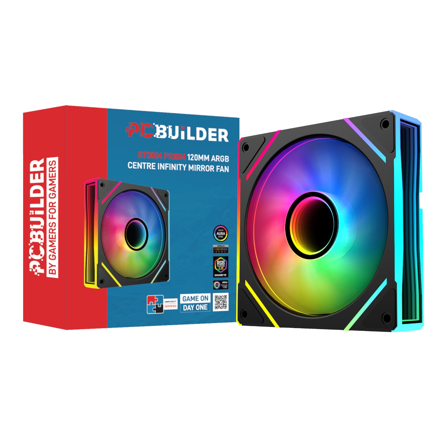 PCBuilder STORM PRISM 120mm ARGB Fan - Black - Guards On Duty Shop & Security Guards