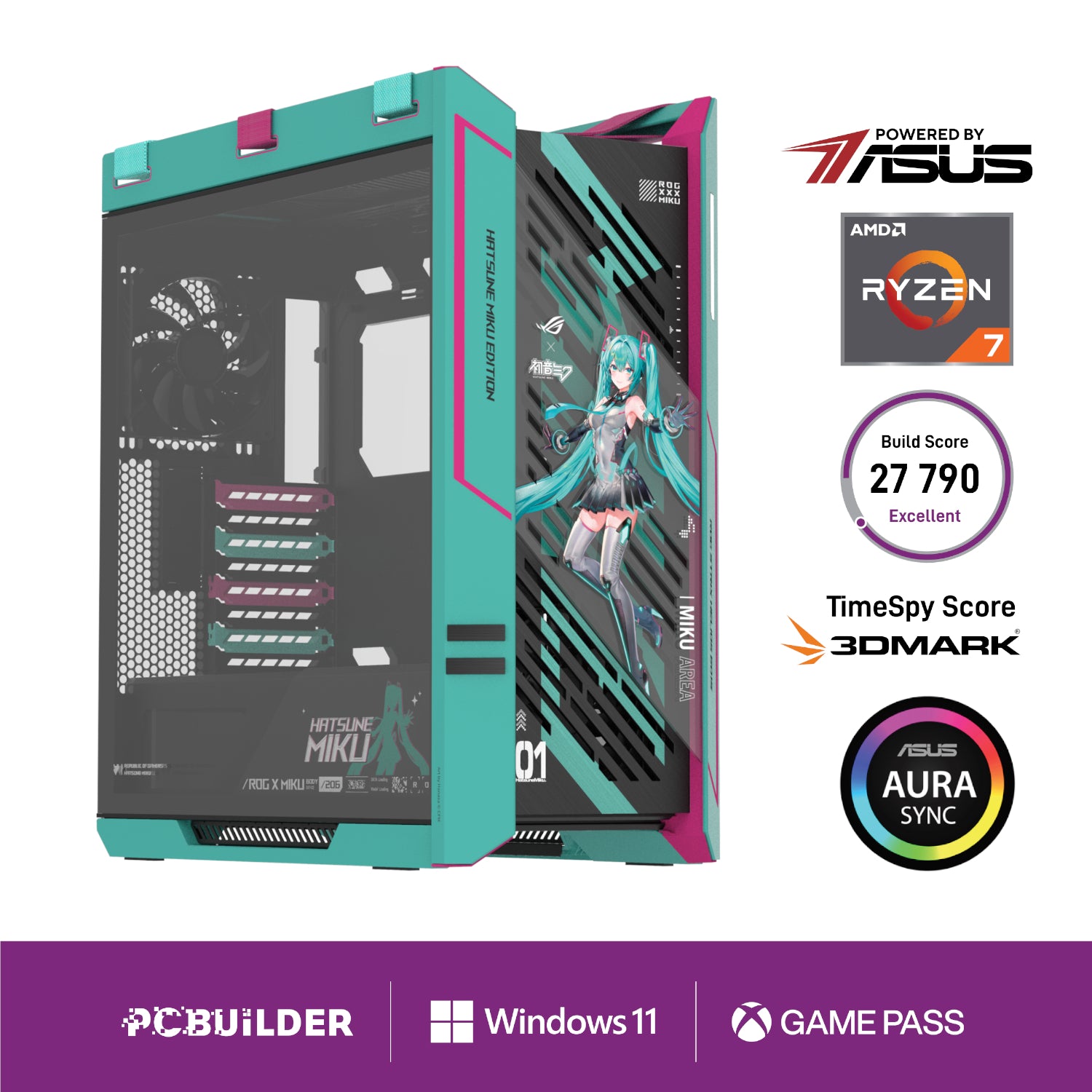 PCBuilder Ryzen 7 9800X3D ASUS X MIKU Windows 11 Gaming PC - Guards On Duty Shop & Security Guards