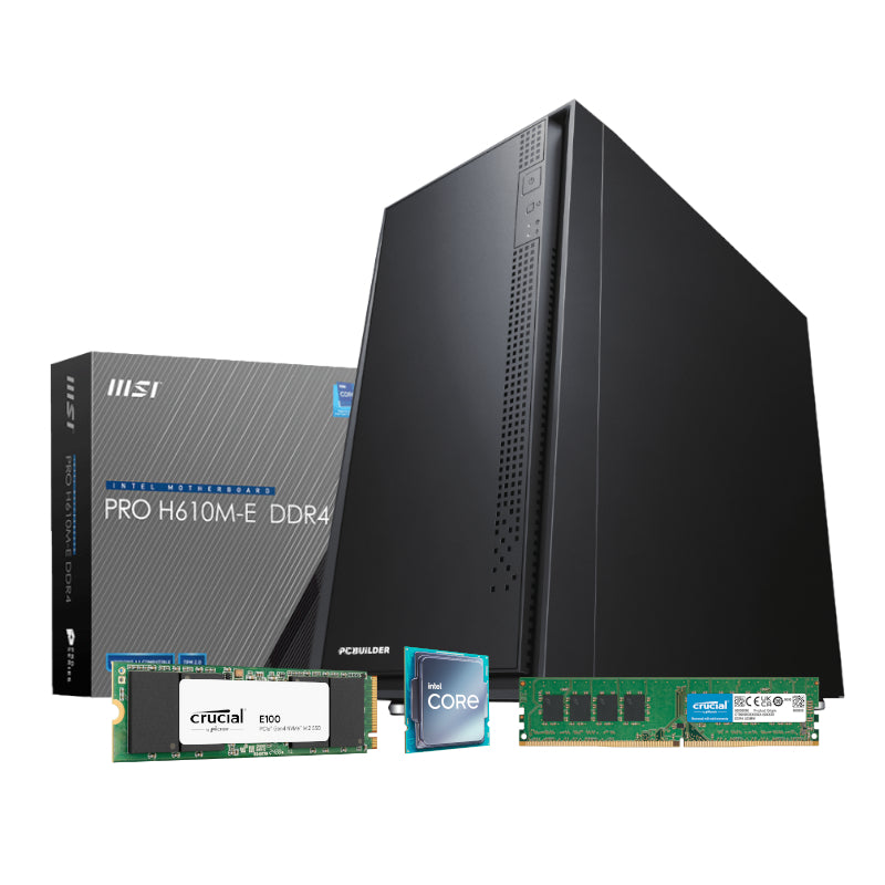 PCBuilder Intel i3-12100 HOME MASTER Windows 11 Desktop PC - Guards On Duty Shop & Security Guards