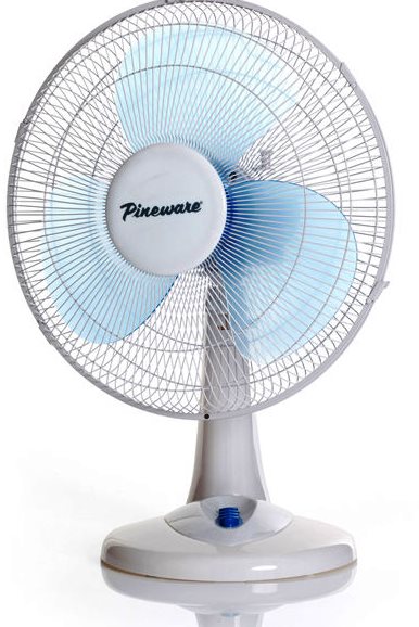 Pineware 40Cm White Plastic Desktop Fan