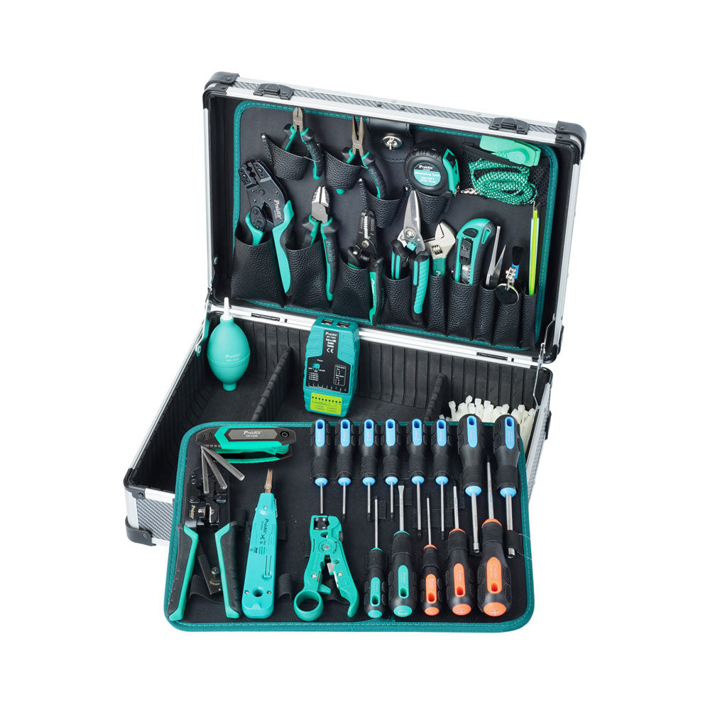 Proskit Pk-1938m1 Professional Telecom and Networking Tool Kit with Mt-7063 Poe Cable Tester — Proskit | Guards on Duty Shop
