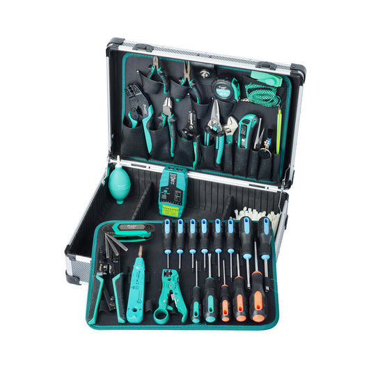 Proskit Pk-1938m1 Professional Telecom and Networking Tool Kit with Mt-7063 Poe Cable Tester — Proskit | Guards on Duty Shop