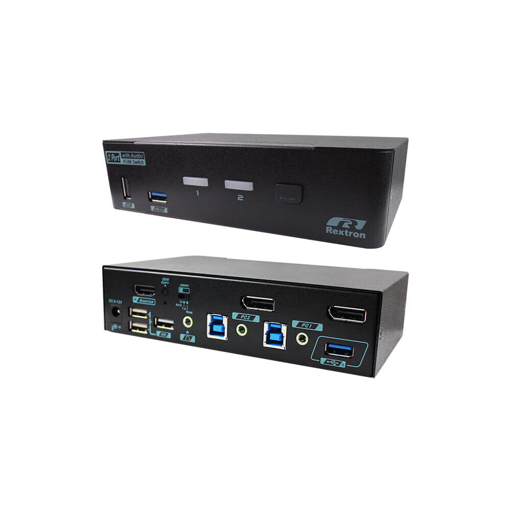 Rextron 4k - 2 Port (dp) to Hdmi Out Kvm Switch — Rextron | Guards on Duty Shop
