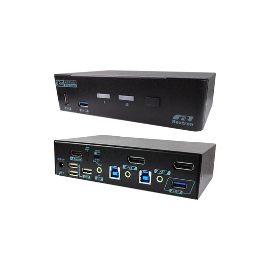 Rextron 4k - 2 Port (dp) to Hdmi Out Kvm Switch — Rextron | Guards on Duty Shop