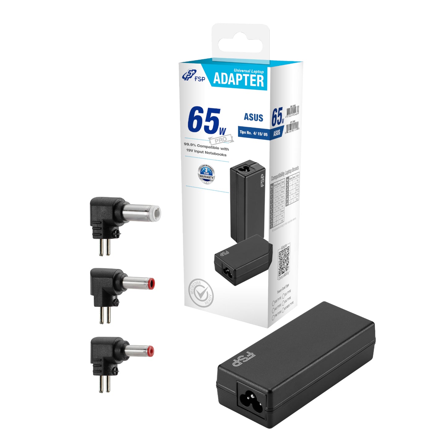 FSP PRO 65W Universal Laptop Adapter – Asus - Guards On Duty Shop & Security Guards