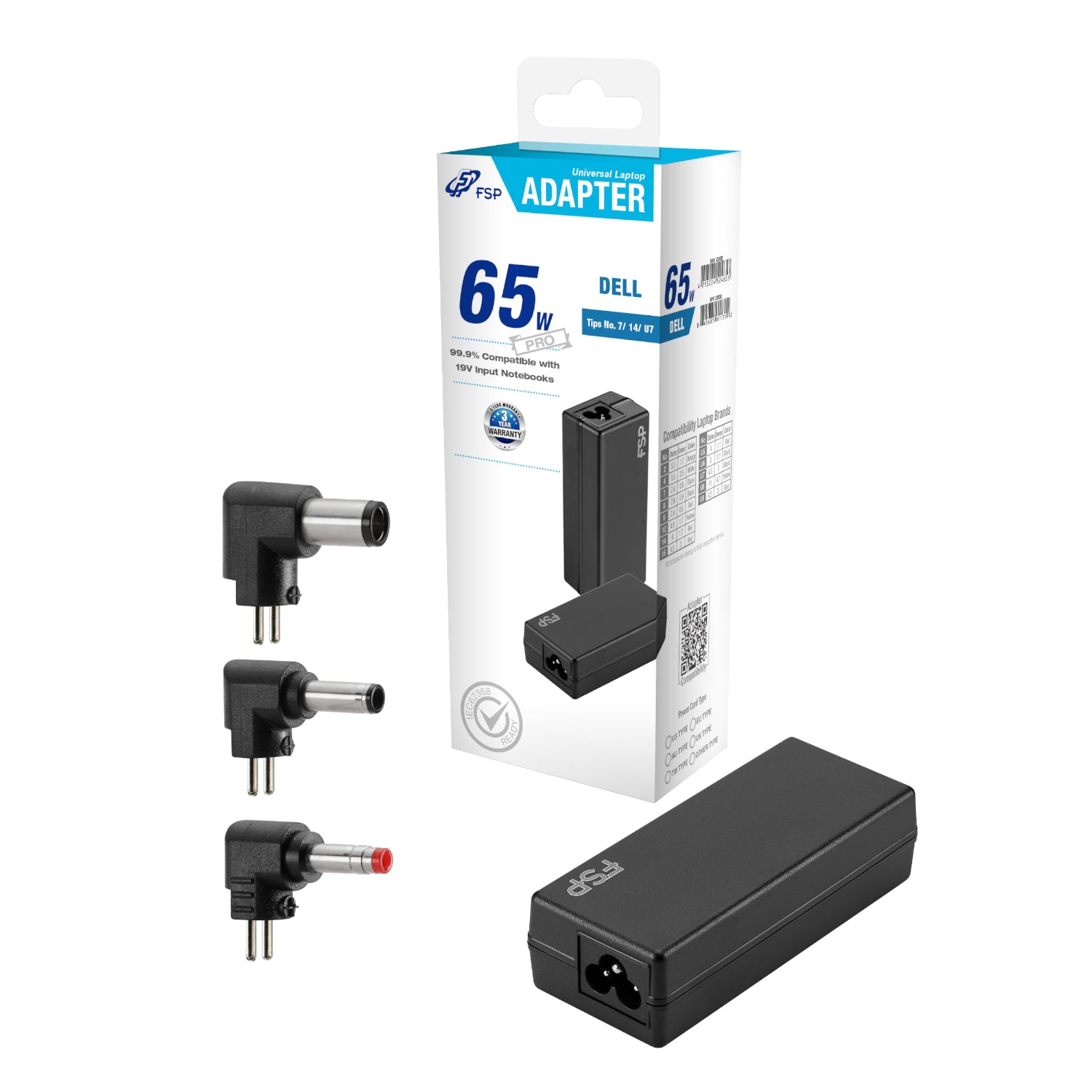 FSP PRO 65W Universal Laptop Adapter – Dell - Guards On Duty Shop & Security Guards