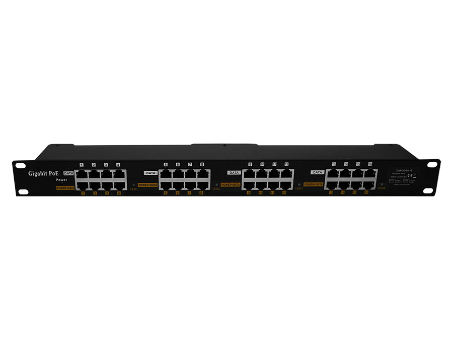 16 Port Gigabit Passive PoE Injector - Guards On Duty Shop & Security Guards