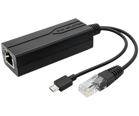 PoE Splitter – 802.3af/at to 5V/2.4A Micro-USB & Ethernet