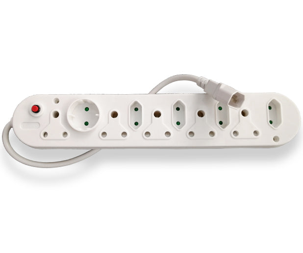 Multi Plug with IEC Cord (5x16A + 5x5A) – White