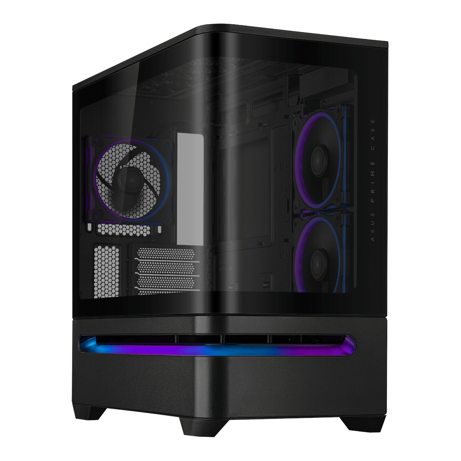 Asus Prime AP202 ARGB Curved Tempered Glass Micro-ATX Chassis – Black - Guards On Duty Shop & Security Guards