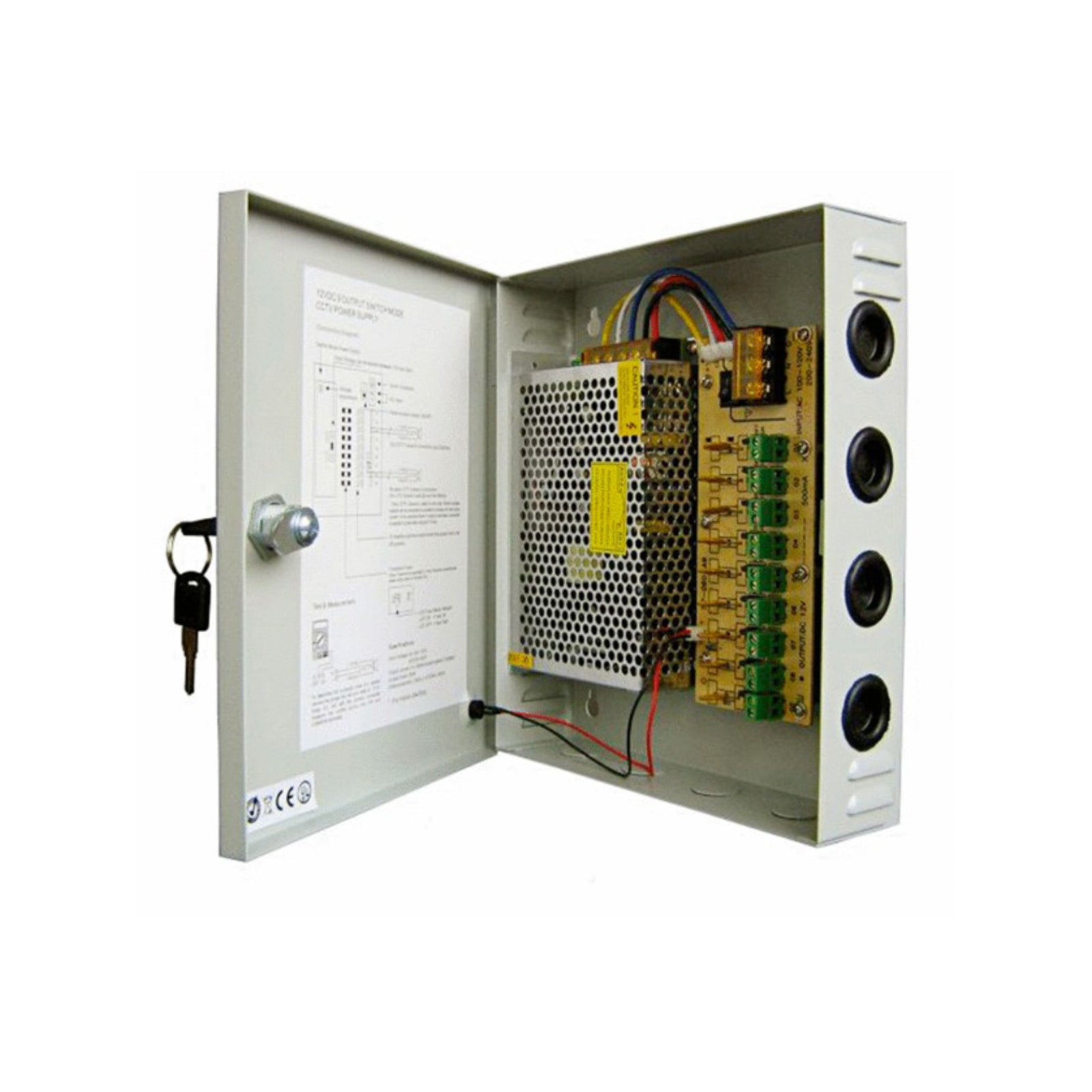PinnSec 18-Way 10-12V 25A DC Switch Mode Power Supply - Guards On Duty Shop & Security Guards