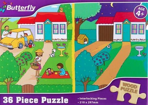 Rgs 36Pc Day &Amp; Night Wooden Puzzle