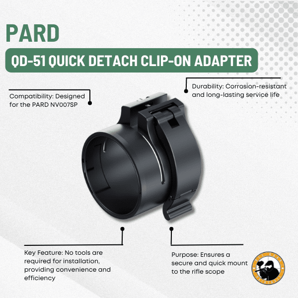 PARD Quick Detach Clip-On Adaptor For NV007S/SP/SP-2 — QD-51
