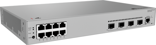 S220-8P4S 8*10/100/1000BASE-T ports(125W PoE+) 4*GE SFP ports built-in AC power