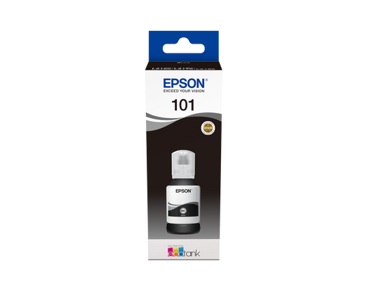 Epson 101 Ink Bottles Black 127ml Ecotank L4150 / L4156 / L4160 / L4260 / L6160 / L6170 / L6176 / L6190 / L6270 / L6290 / L6370 / L14150 7500 pages