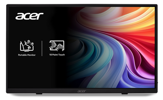 Acer 15.6" Portable Touch FHD IPS Screen 16:9 HDR10 1x miniHDMI + 2xType-C + Speakers + Audio out Wall Mountable Includes Cover (USB Type C/ Mini HDMI TO HDMI and USB Type C To USB cables included) 1 YR Warranty (PM161QT)