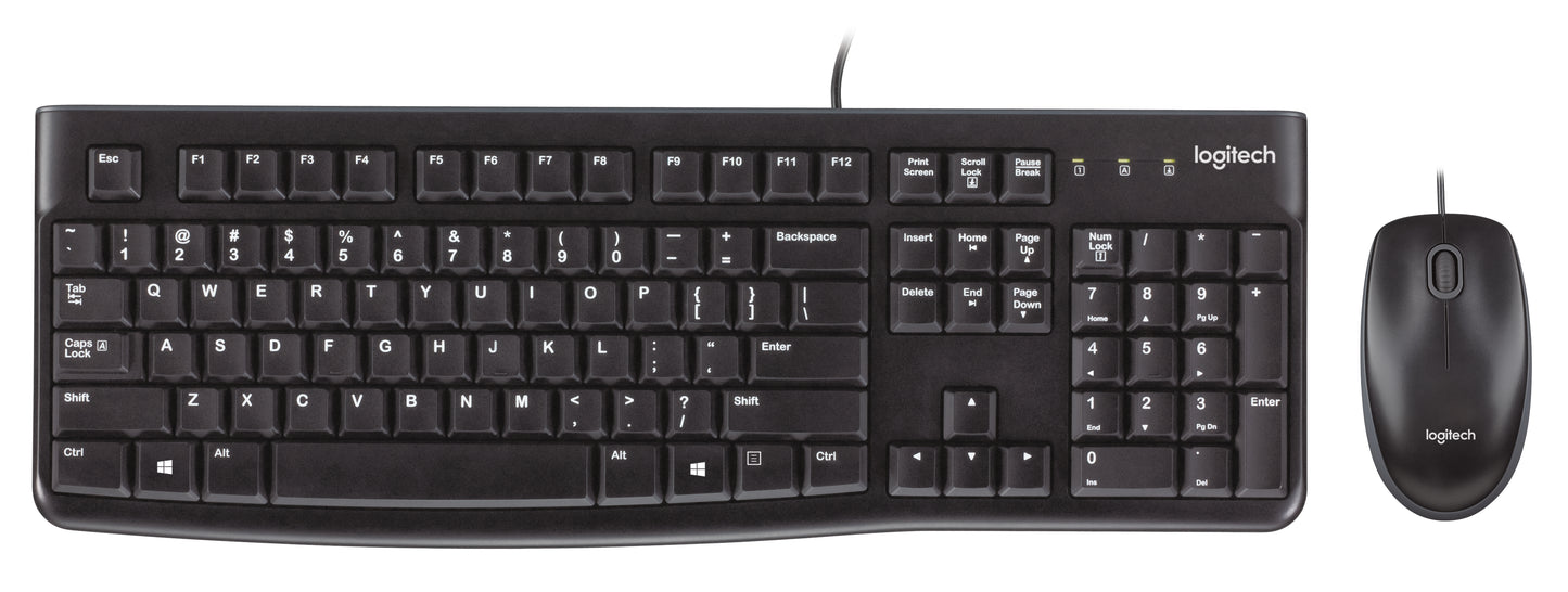 Logitech MK120 - Wired Keyboard and Mouse combo - Black - USB
