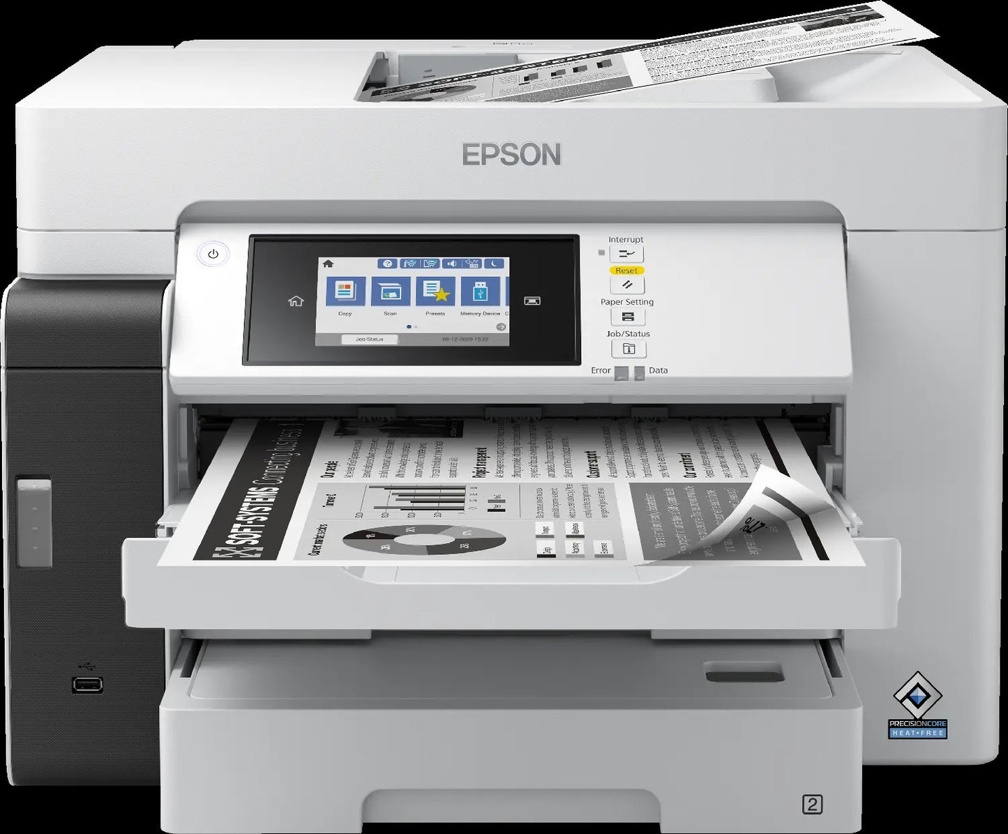 Epson 25ppm Mono A3+ Print Scan Copy Fax USB/USBHost Wi-Fi/Wi-FiDirect Ethernet PCL AutoDuplexPrint&Scan ADF incl 1 ink