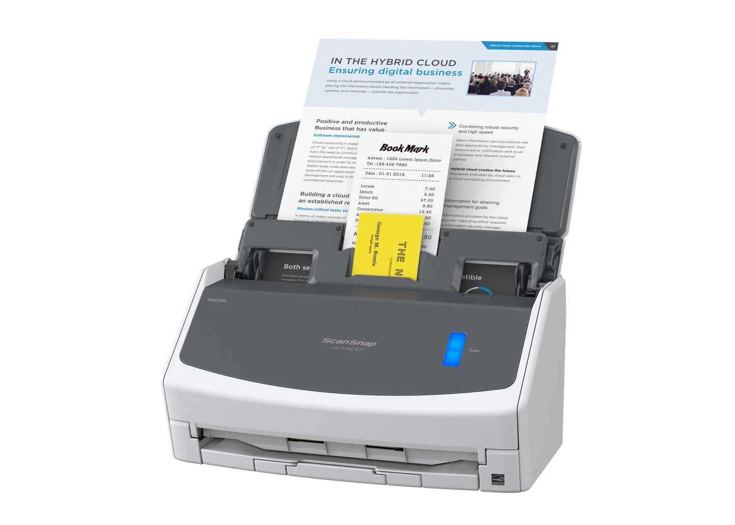 Ricoh ScanSnap iX1400 A4 ScanSnap 40ppm/80ipm Duplex ADF USB3.2 LED Desktop Scanner