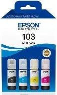 Epson 103 Ink Bottles Multipack 260ml (total) 1 x Black 1 x Cyan 1 x Magenta 1 x Yellow L1110 / L1250 / L3110 / L3150 / L3210 / L3211 / L3250 / L3252 / L3550 / L3560 / L5190 4500 Black / 7500 Colour pages
