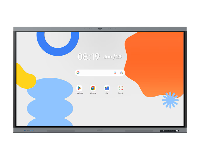 SAMSUNG 75" Android Interactive Display  Android 14 EDLA Certified  Resolution: 3840 x 2160  UHD  400nit Brightness  Build in Speakers  HDMI out  40 PTS touch  Wi-Fi & BT  Built-in Camera 3 YEAR ONSITE WARRANTY