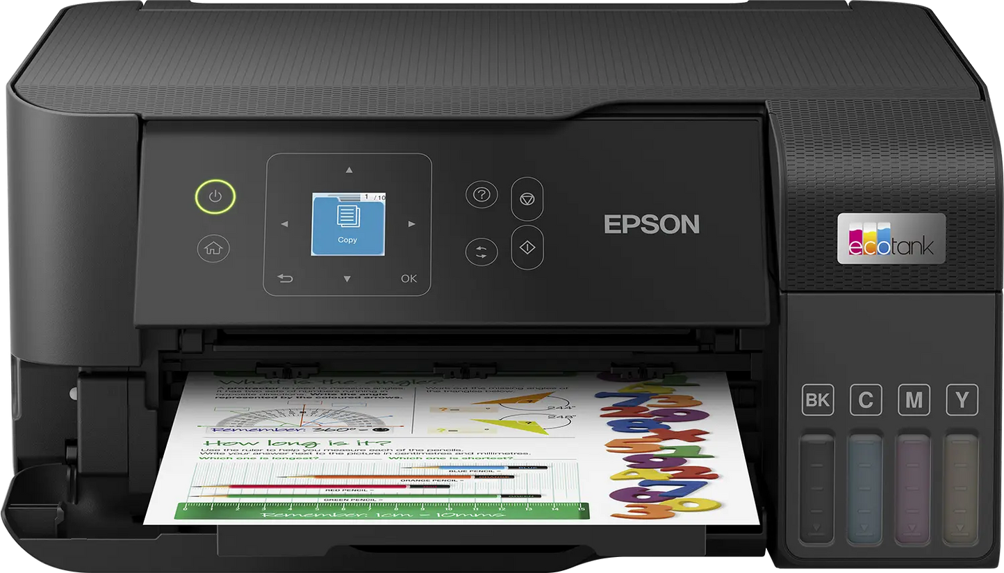 Epson 33ppm Mono 15ppm Colour A4 Print Scan Copy USB Wi-Fi/Wi-Fi Direct Ethernet ManualDuplexPrint w/3.7cm LCD Screen incl 1 set of ink (2 x Black)
