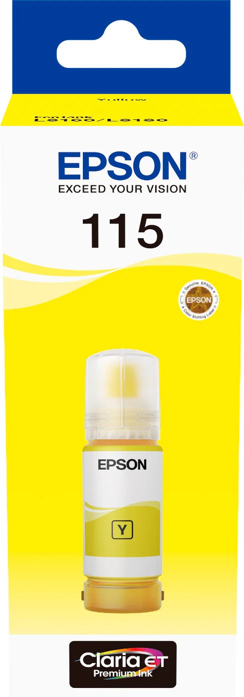 Epson 115 Ink Bottles Yellow 70ml EcoTank L8160 6200 pages 2300 Photos
