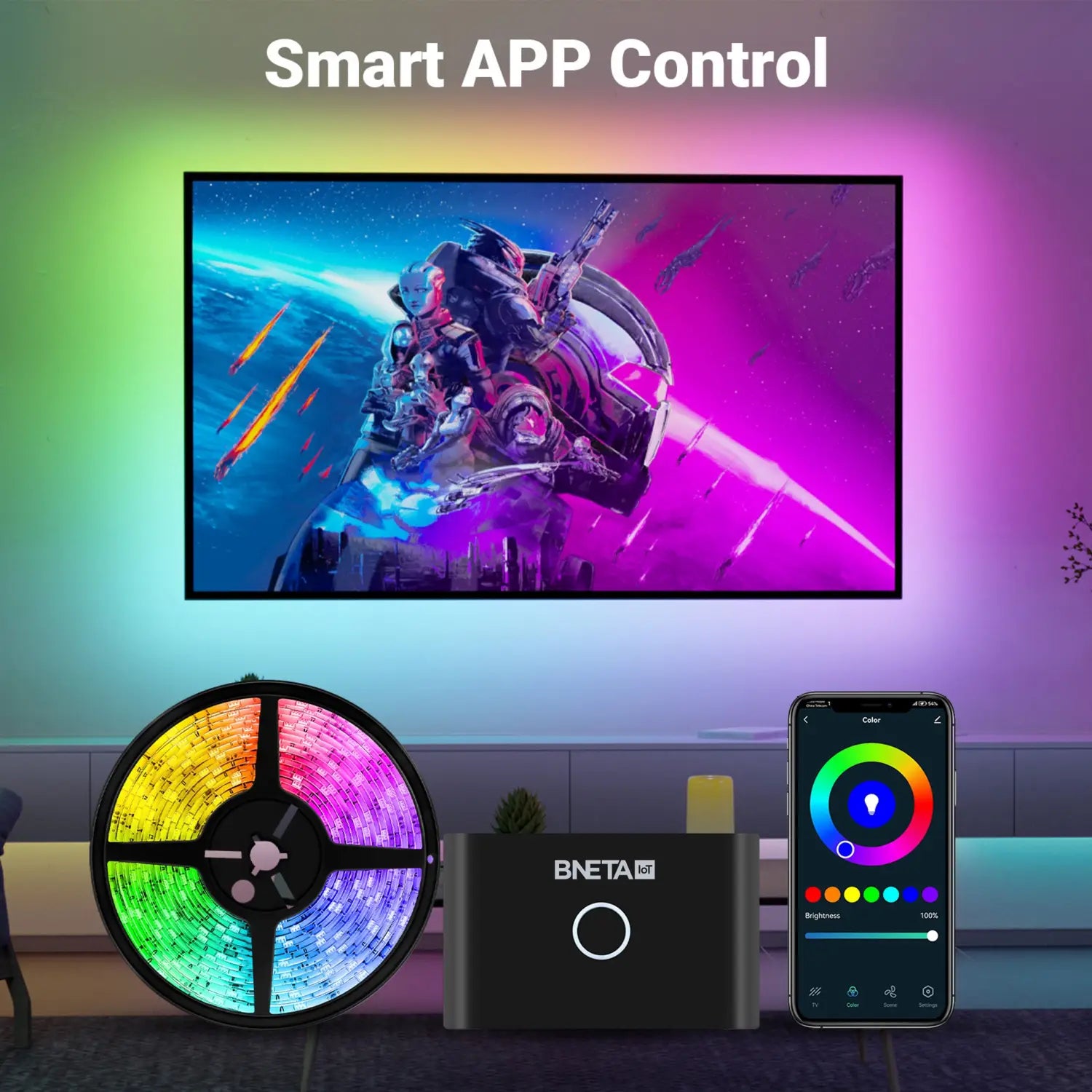 BNETA IoT Immersion TV Backlight with HDMI Sync Box K90