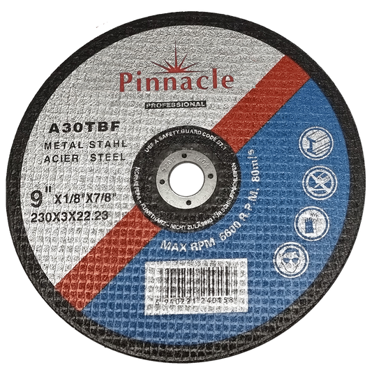 Pinnacle Xpert Steel & Inox Cutting Disc 230x1.9x22.2mm Slim 9" (Box of 25) (Box of 25)
