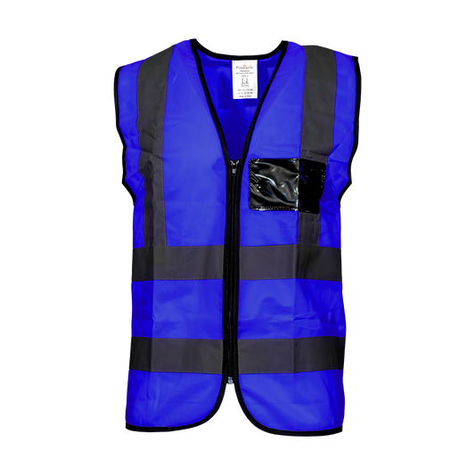 Pinnacle Premium Reflective Vest with Zip & ID Blue (S – 3XL) (Pack of 5)