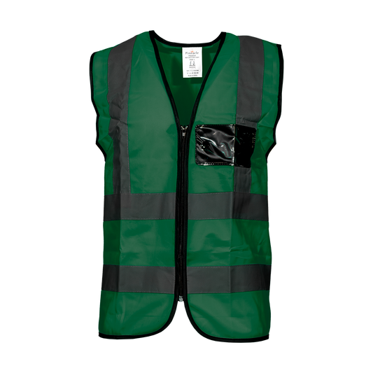 Pinnacle Premium Reflective Vest with Zip & ID Olive Green (S – 3XL) (Pack of 5)