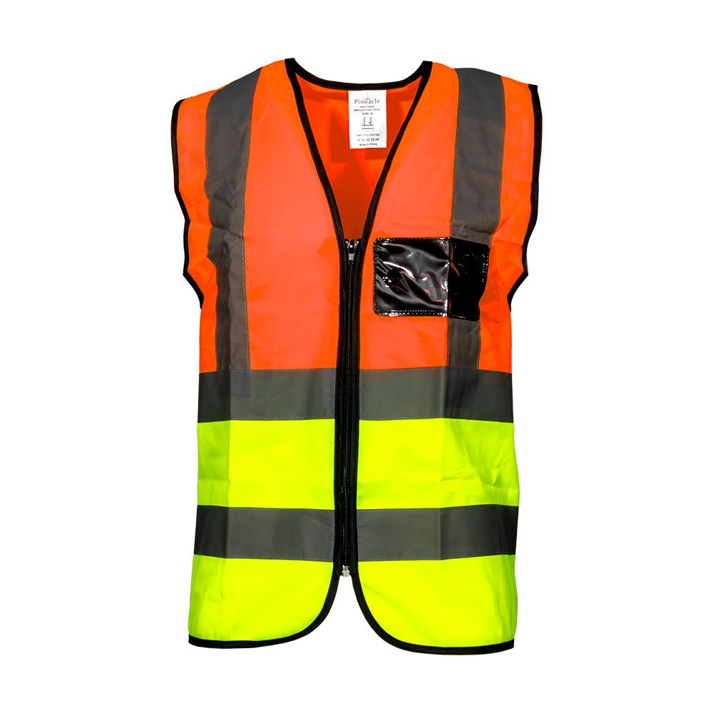 Pinnacle Premium Lime/Orange Two-Tone Reflective Vest (Pack of 5) (Pack of 5)