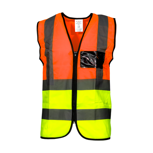 Pinnacle Premium Lime/Orange Two-Tone Reflective Vest (Pack of 5) (Pack of 5)