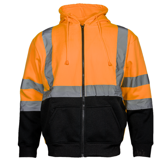 Pinnacle Orange/Black Pro Fleece Jacket with Hood (S – 2XL)