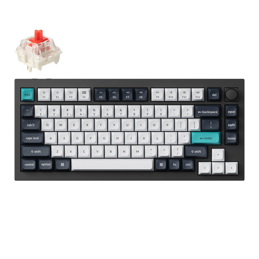 Keychron Q1 Max QMK/VIA RGB Wireless Custom Mechanical Keyboard (Gateron RED Switches) - Black - Guards On Duty Shop & Security Guards
